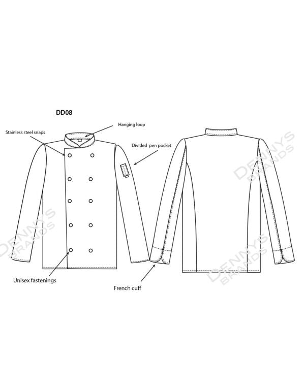 Long Sleeve Chef's Jacket - White