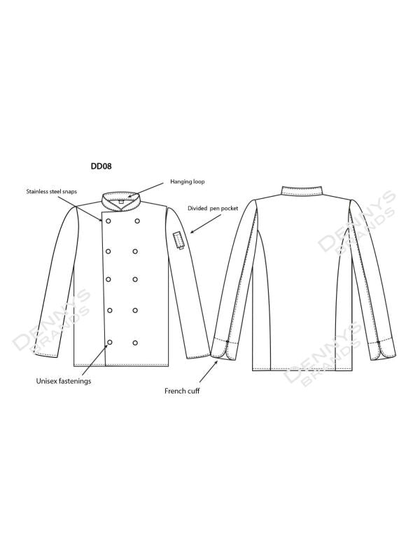 Long Sleeve Chef's Jacket - Black