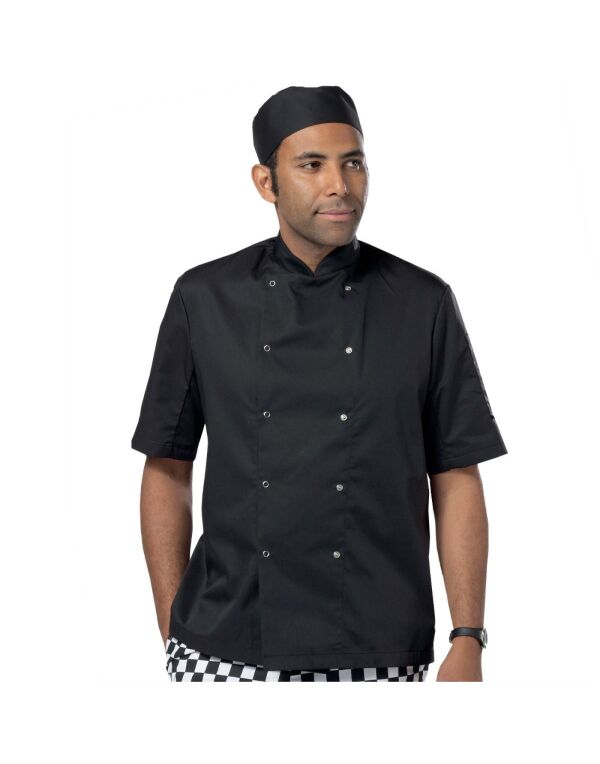 Short Sleeve Chef's Jacket - Black