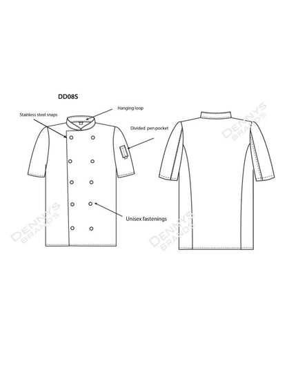 Short Sleeve Chef's Jacket - Black