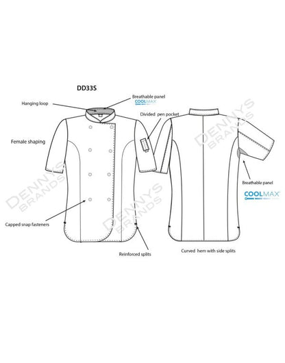 Ladies' Short Sleeve Fitted Chef's Jacket