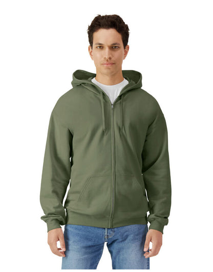 Softstyle Midweight Fleece Adult Full Zip Hooded Sweatshirt