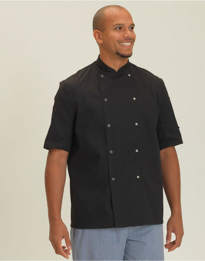 Short Sleeve Chef's Jacket - Black